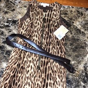 NWT Michael Kors Leopard Pencil Dress w/ belt